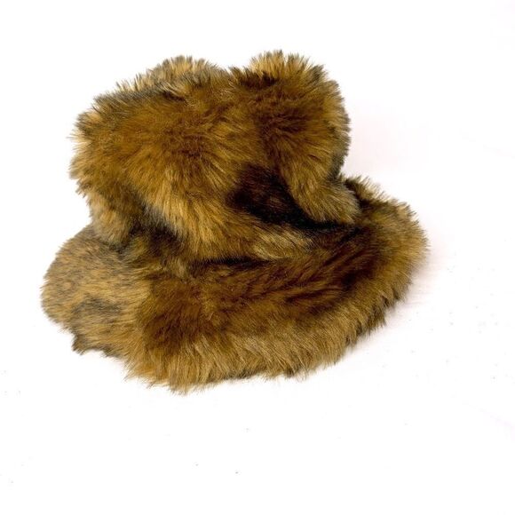 Mink faux fur hat with brown fleece lining - Picture 1 of 8